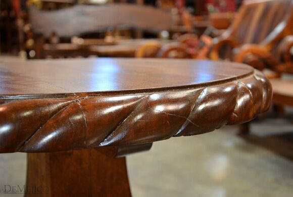 round wood end table