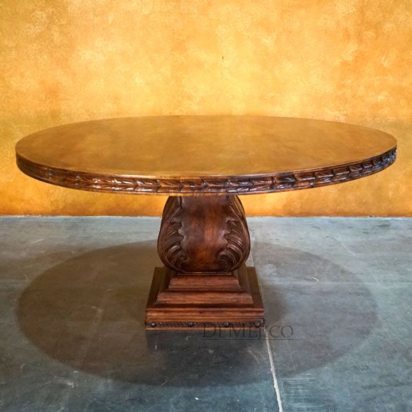 Mesa Hoja Carved Table, Carved Dining Table