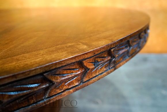 Mesa Hoja Carved Table, Carved Dining Table