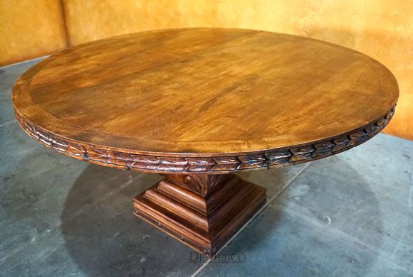 Mesa Hoja Carved Table, Carved Dining Table