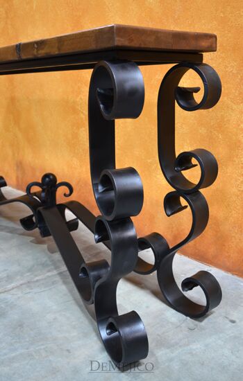 Iron Base Console Table, Spanish Console Table