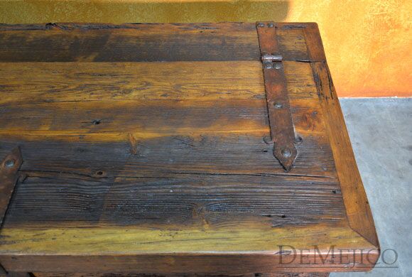 Troje Trunk Coffee Table, Storage Coffee Table, Old Wood Coffee Table, Rustic Coffee Table, Footboard Bench