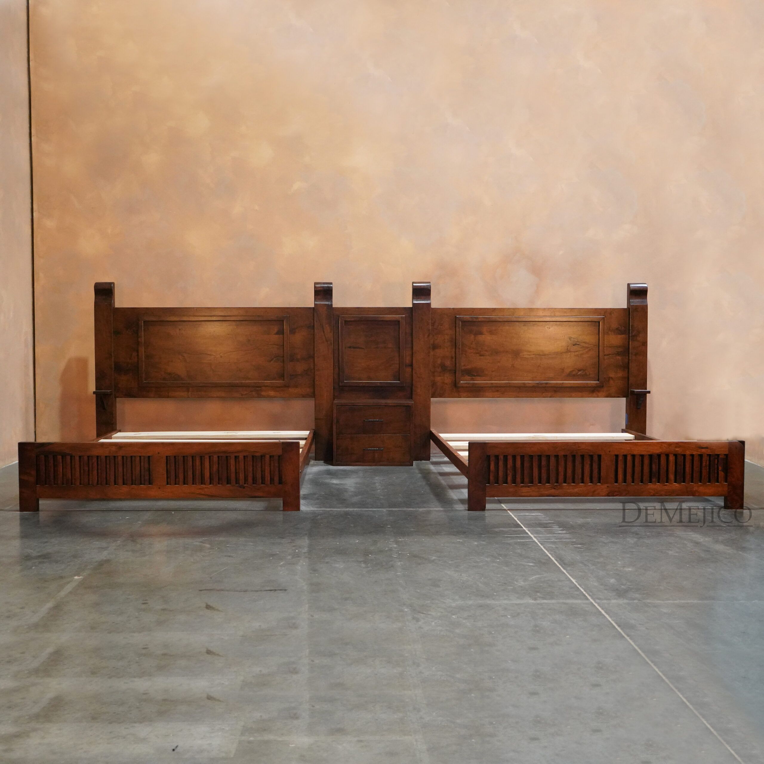 Miguel Double Bed, Large Spanish Bed, Panel Bed - Demejico