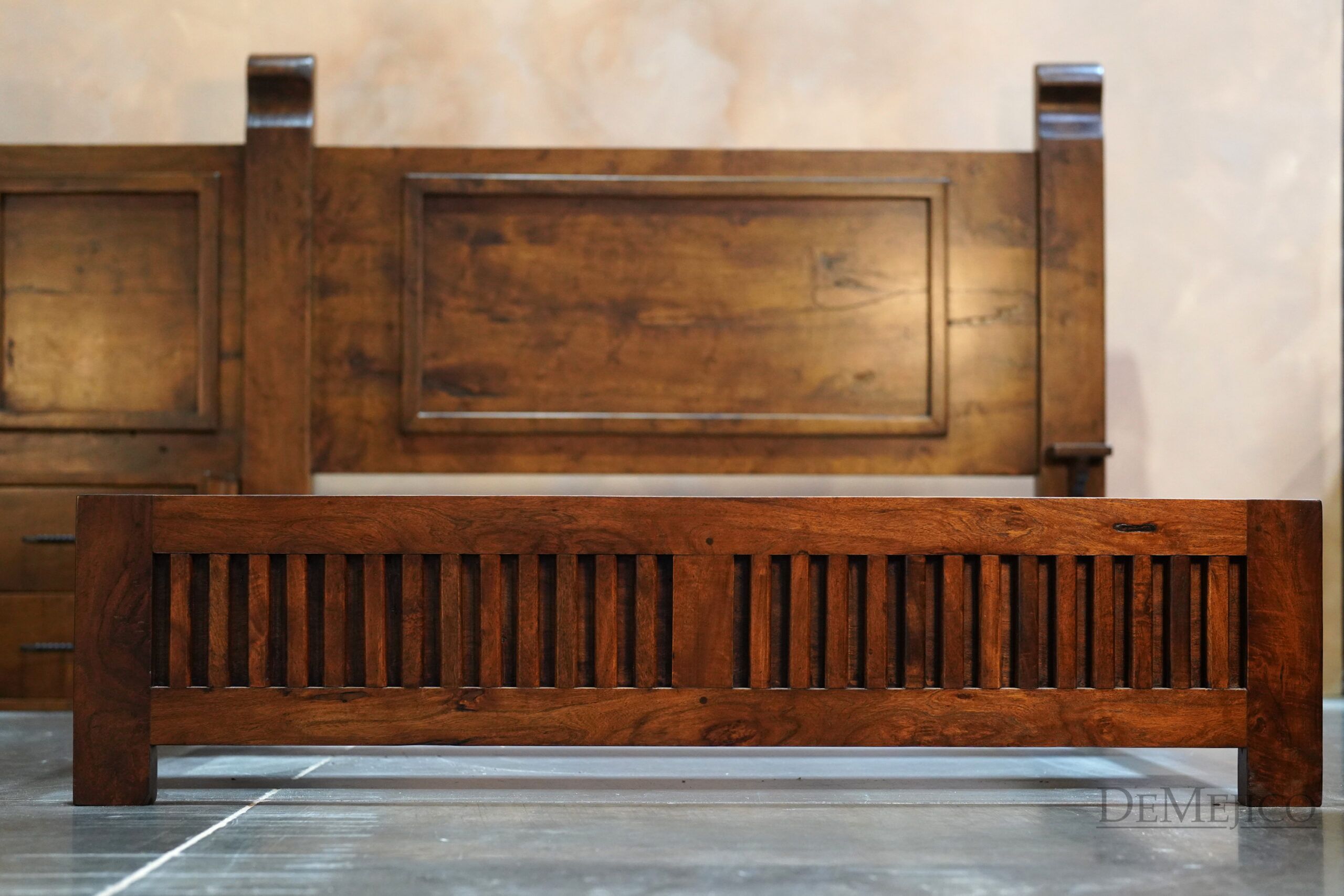 Miguel Double Bed, Large Spanish Bed, Panel Bed - Demejico