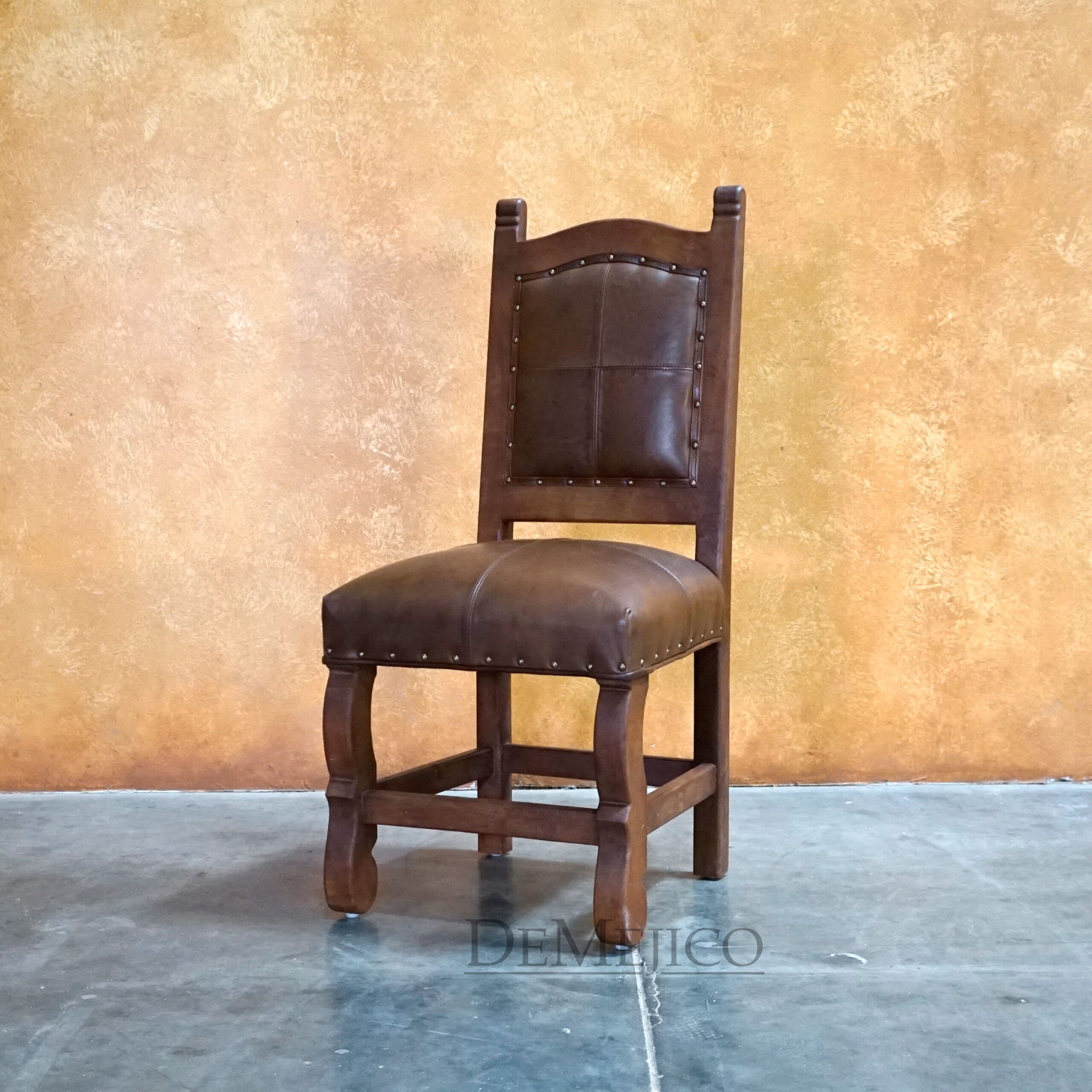 Spanish Leather Dining Chairs, Silla Santa Paula - Demejico