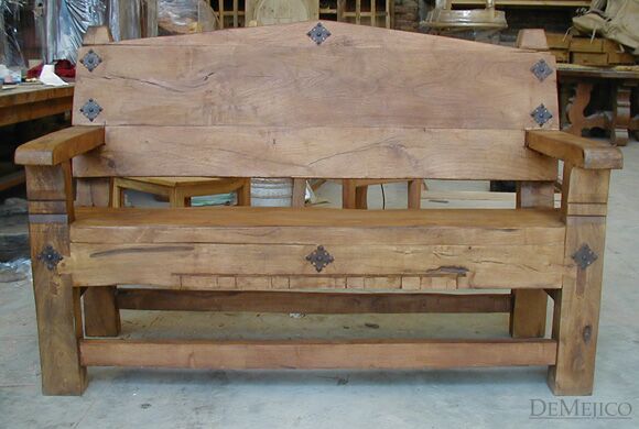 rustic outdoor bench