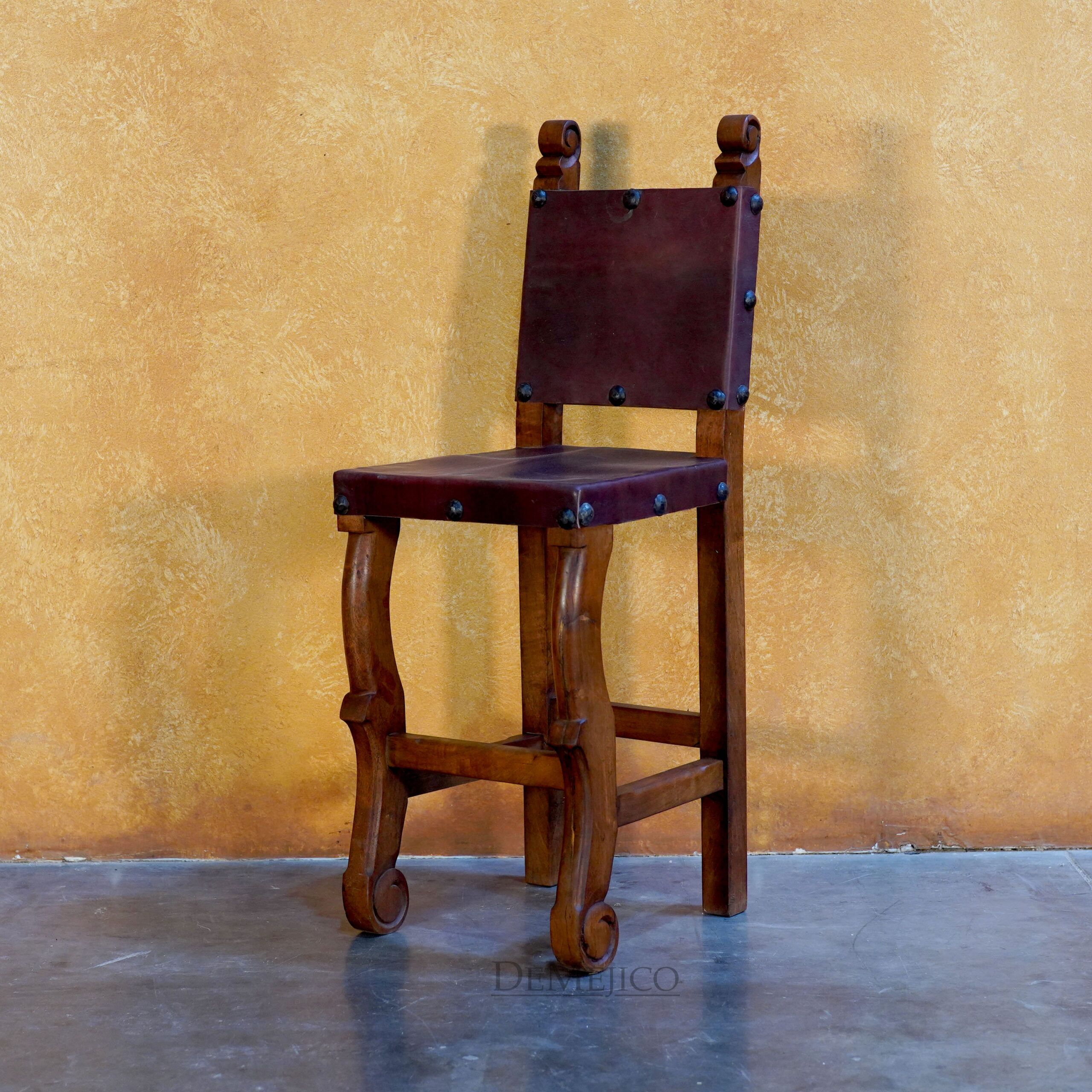Espanola Spanish Bar Stool, Colonial Bar Stool - Demejico