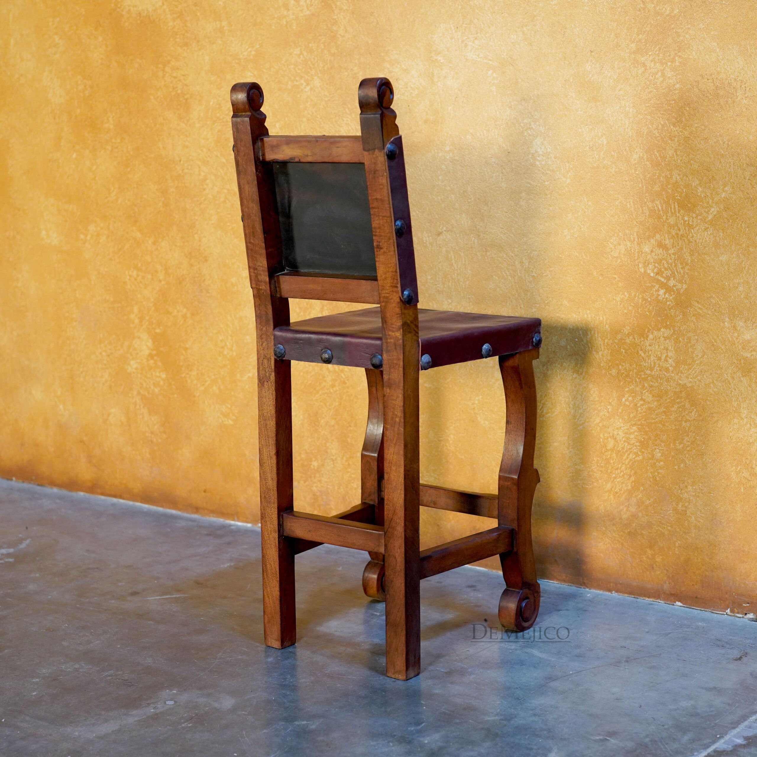 Espanola Spanish Bar Stool, Colonial Bar Stool - Demejico