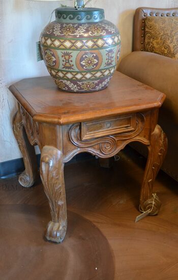 carved end table