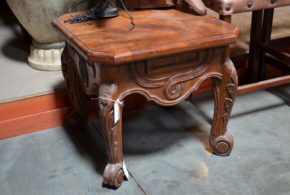 carved end table