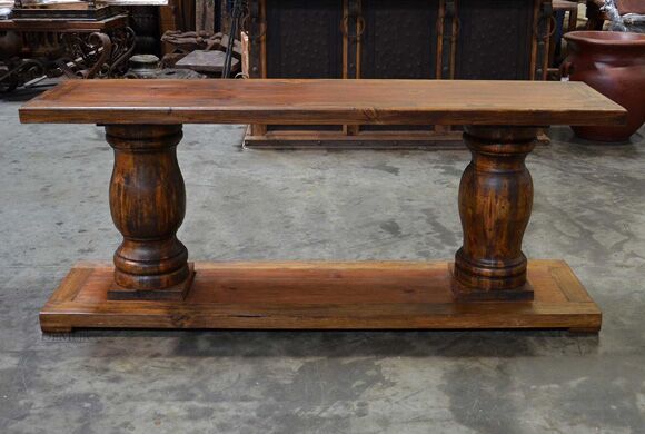 turned leg console