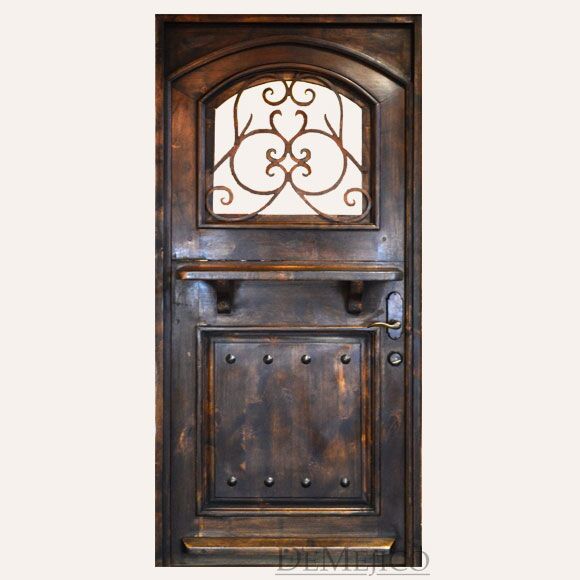 Rustic Dutch Door with Iron Grill