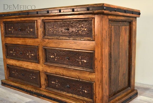 Tooled leather dresser