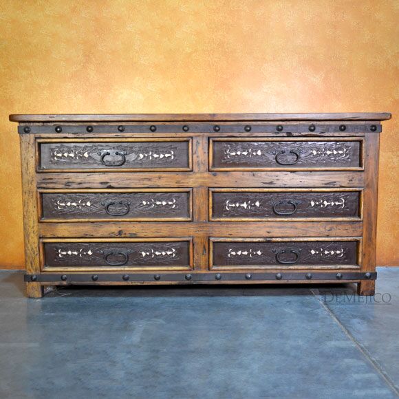 Tooled leather dresser