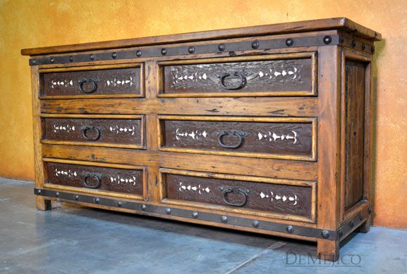 Tooled leather dresser