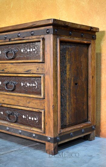 Tooled leather dresser