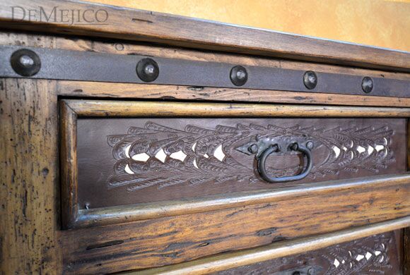 Tooled leather dresser