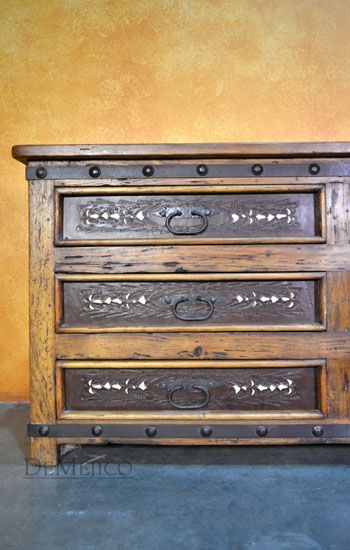 Tooled leather dresser