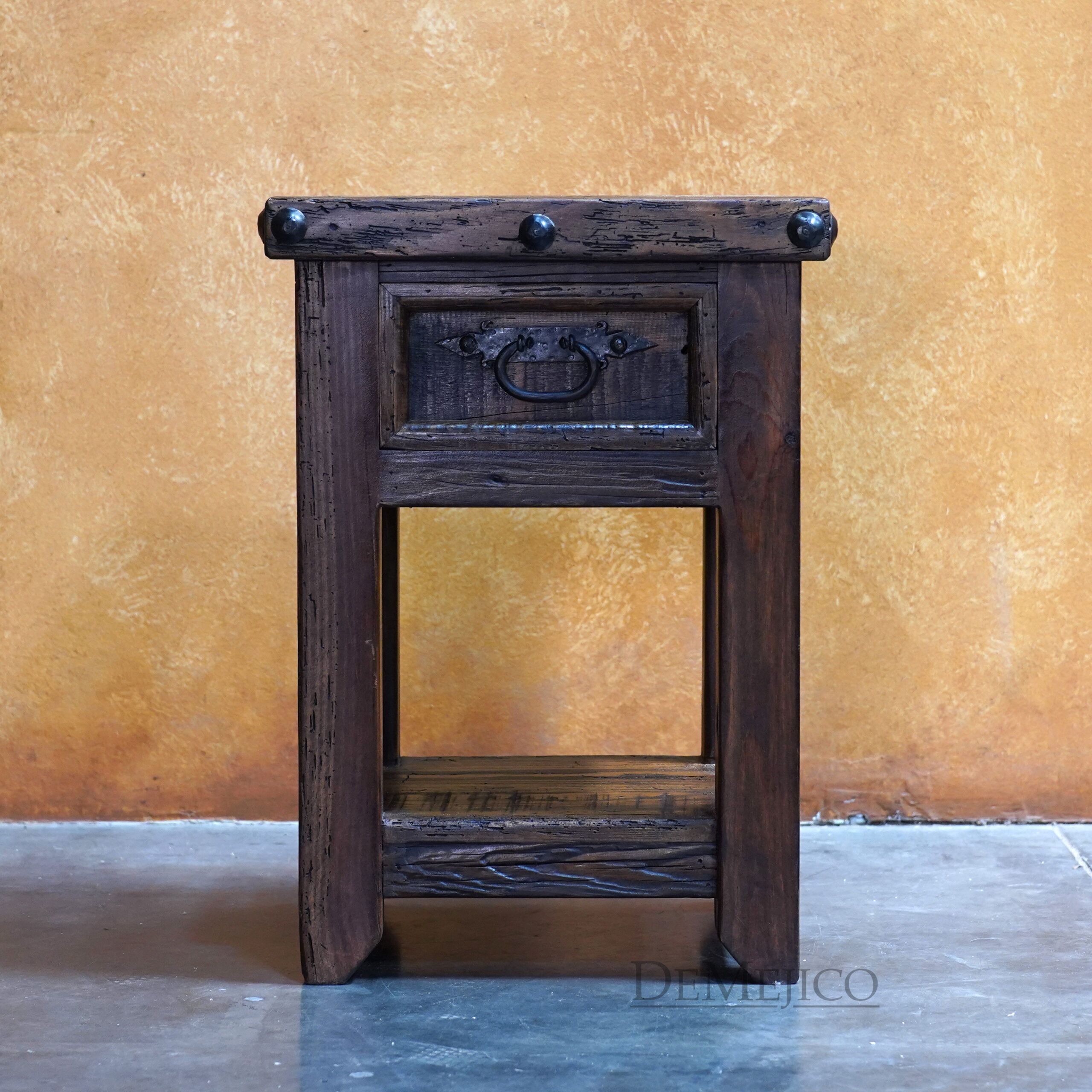 Small Hacienda Nightstand, Old Wood Nightstand
