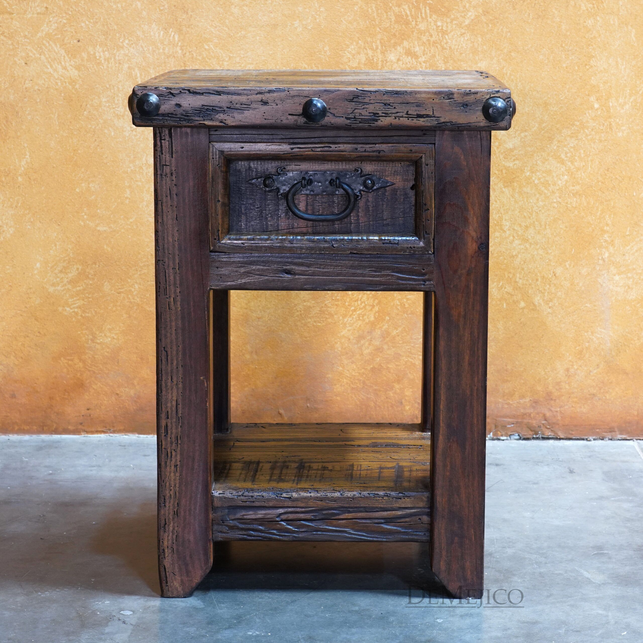 Small Hacienda Nightstand, Old Wood Nightstand