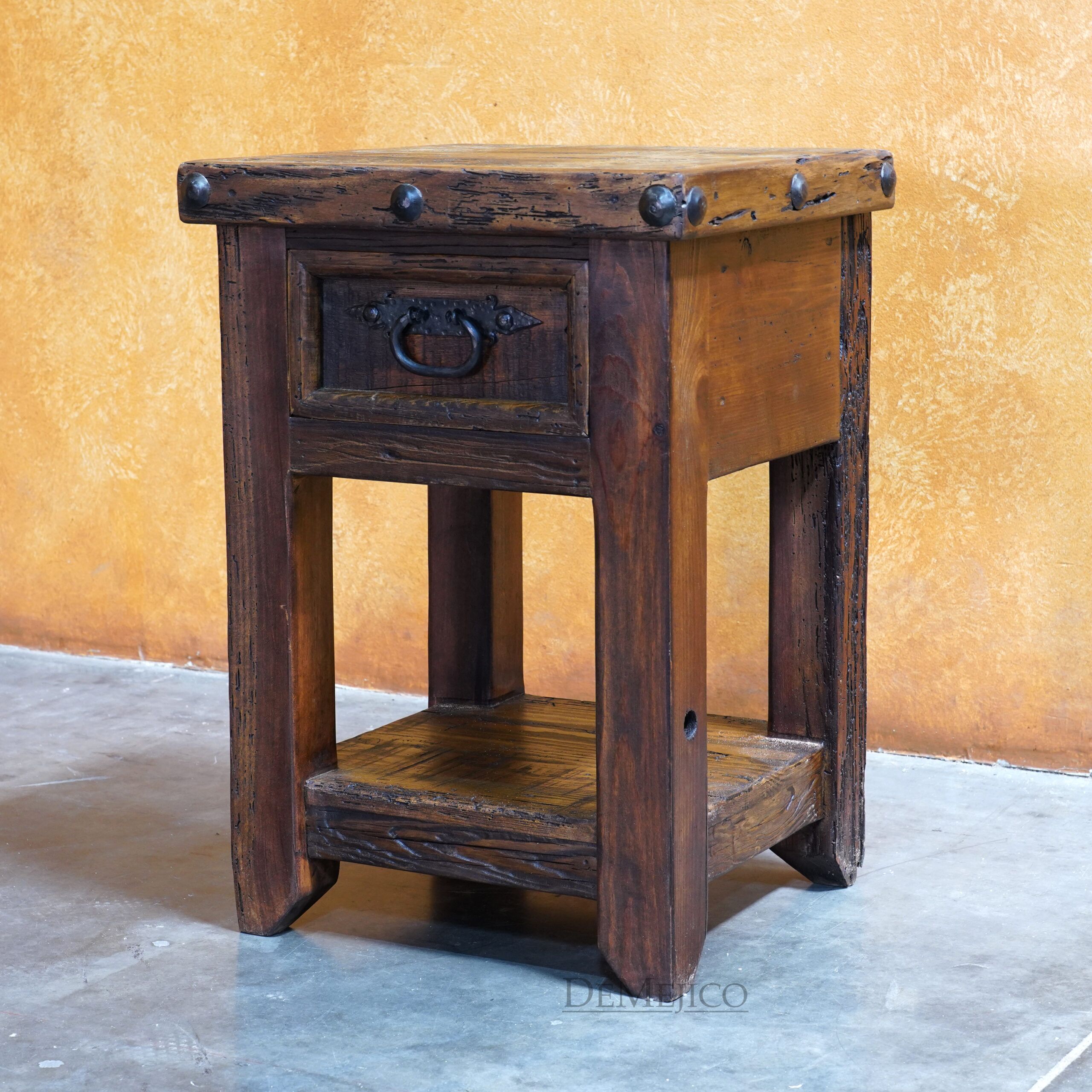 Small Hacienda Nightstand, Old Wood Nightstand