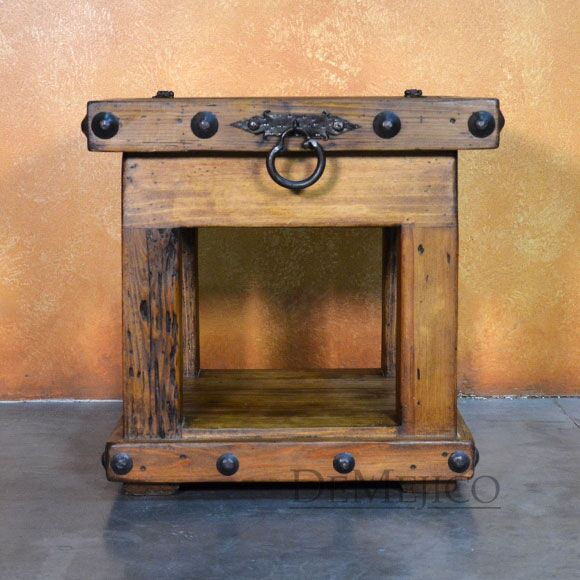 Escondido Old Door End Table, Rustic End Table