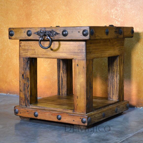 Escondido Old Door End Table, Rustic End Table