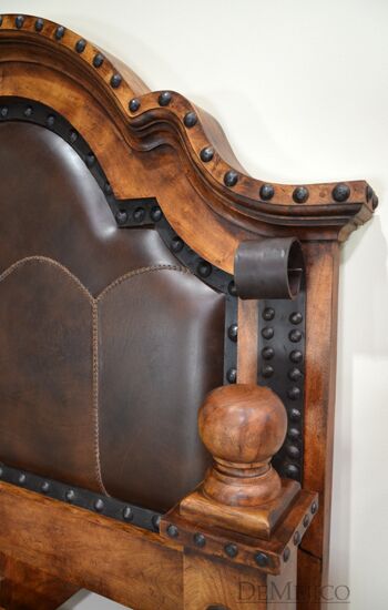stitched leather bed