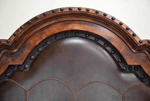 stitched leather bed