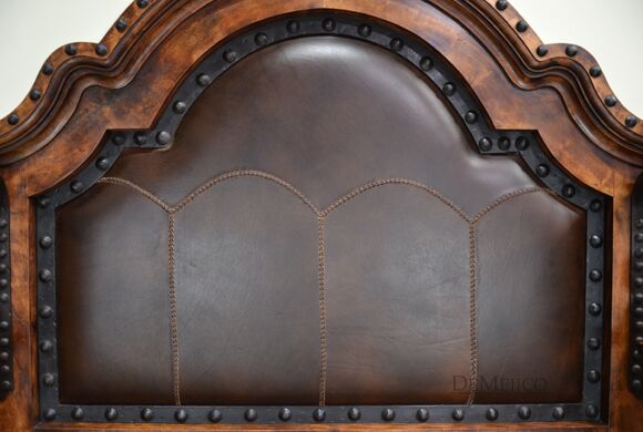 stitched leather bed