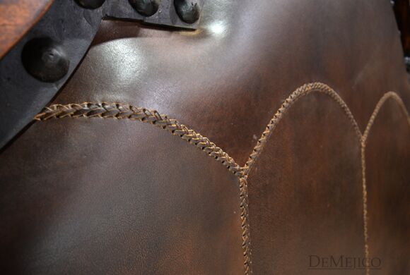 stitched leather bed