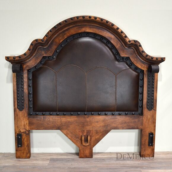 stitched leather bed