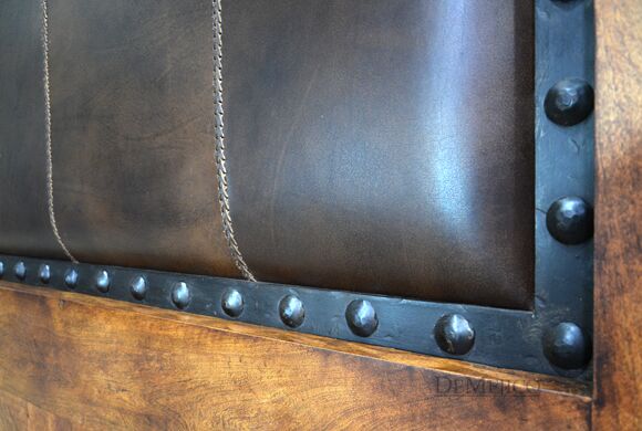stitched leather bed