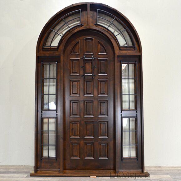 Puerta Montesario with Sidelights, Mediterranean Entry Doors, Spanish Panel Door
