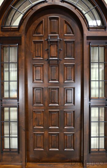 Puerta Montesario with Sidelights, Mediterranean Entry Doors, Spanish Panel Door