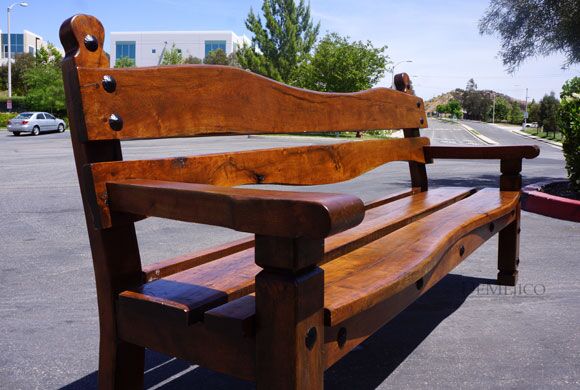 Banca Palomar, Mesquite Slab Benches, Outdoor Benches, Rustic Bench