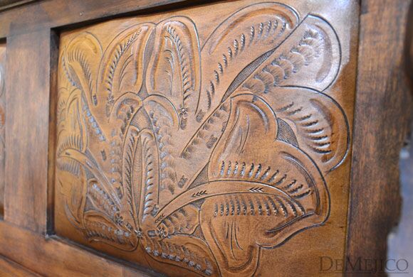 Spanish Poster Bench, Leather Entry Bench, Foyer Bench, Spanish Entry Bench