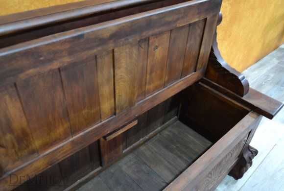 Spanish Poster Bench, Leather Entry Bench, Foyer Bench, Spanish Entry Bench