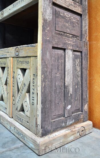 Aventura Hutch, Rustic Hutch, Old Door Hutch