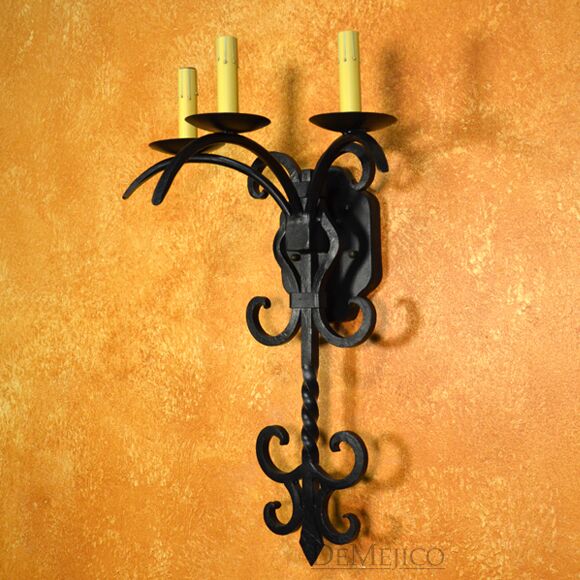 Spanish Wall Sconce, Scrolled Wall Sconce