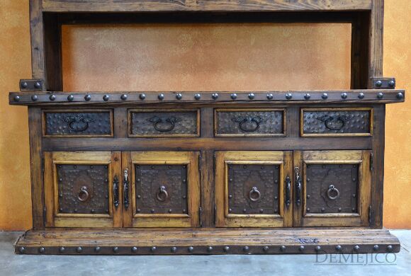 Antigua Hutch, Rustic Hutch, Rustic Spanish Style