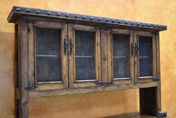 Antigua Hutch, Rustic Hutch, Rustic Spanish Style