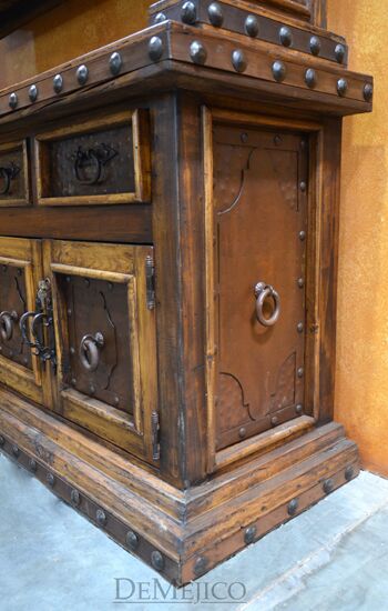 Antigua Hutch, Rustic Hutch, Rustic Spanish Style