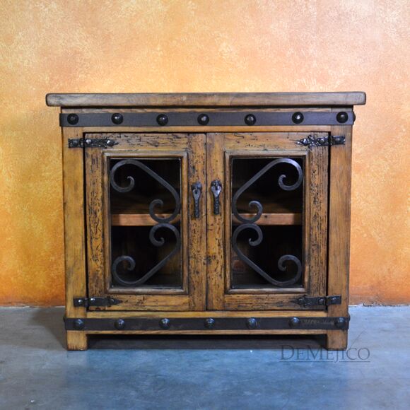 Spanish TV Console, Old Wood TV Stand