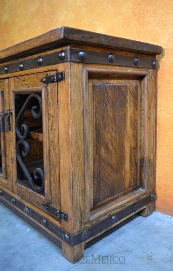 Spanish TV Console, Old Wood TV Stand