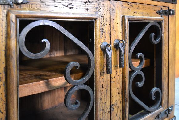 Spanish TV Console, Old Wood TV Stand