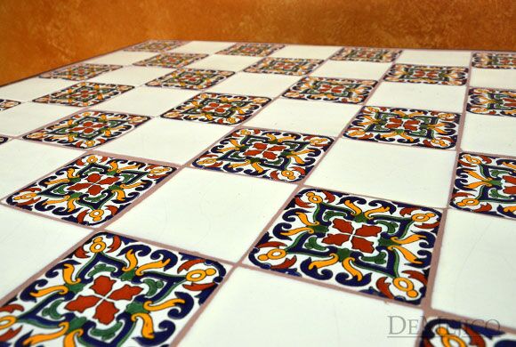 Mesa Talavera, Talavera Table, Hand Painted Tiles