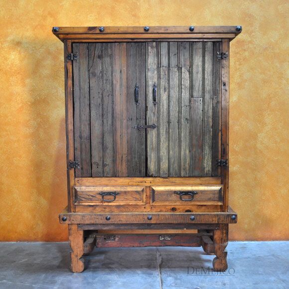 Armario Yugos, Rustic Armoire, Tall Armoire, Antique Old Door Armoire