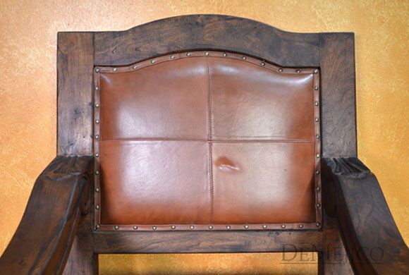 Banca Hacienda, Spanish Leather Bench, Captains Chair, Living Room Accent Chair, Spanish Style Seating
