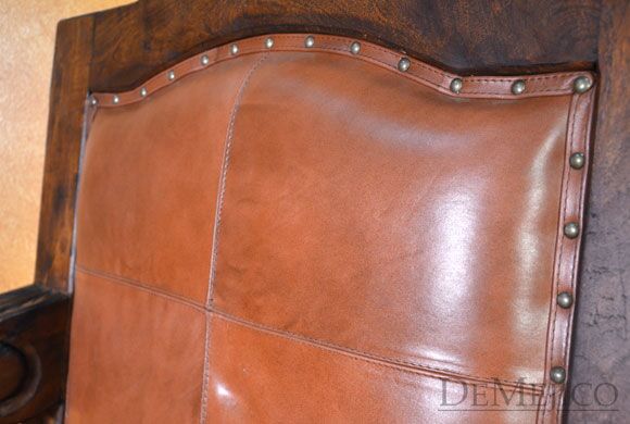 Banca Hacienda, Spanish Leather Bench, Captains Chair, Living Room Accent Chair, Spanish Style Seating